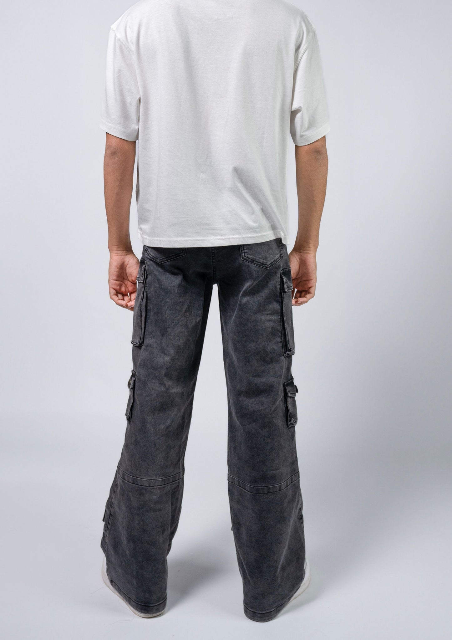 Grey Wash Cargo Pants