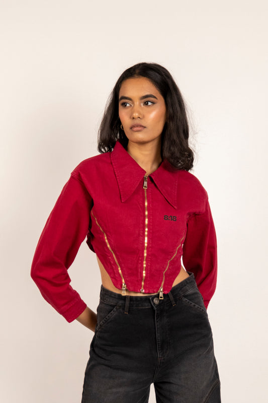 Wine zipper jacket