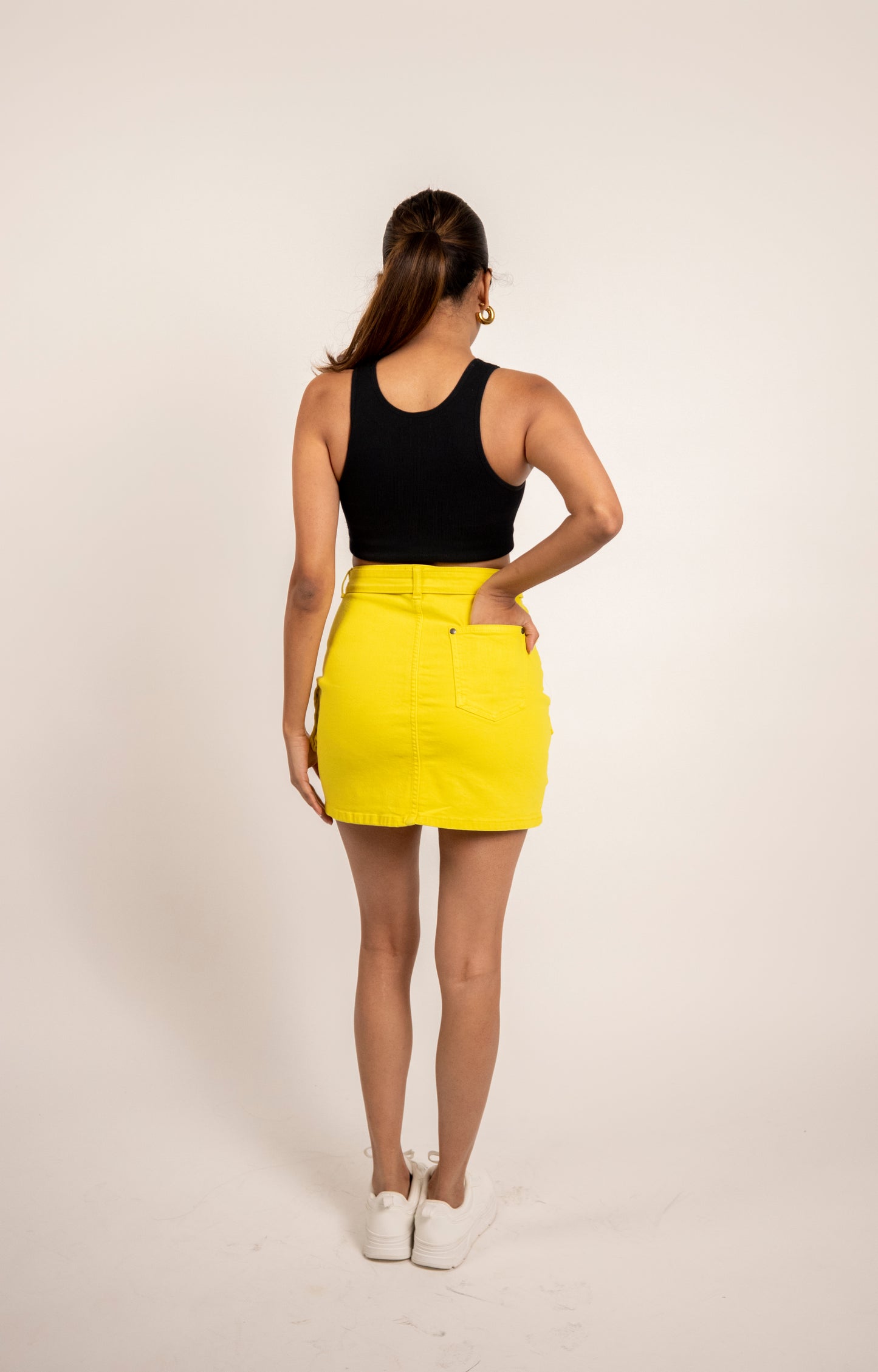 Yellow Short Cargo Skirt