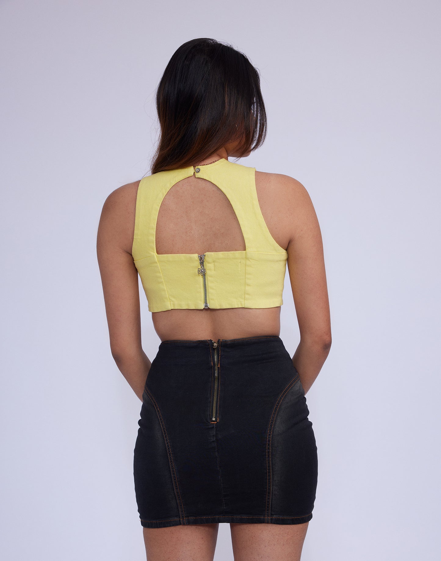 Yellow High Neck top